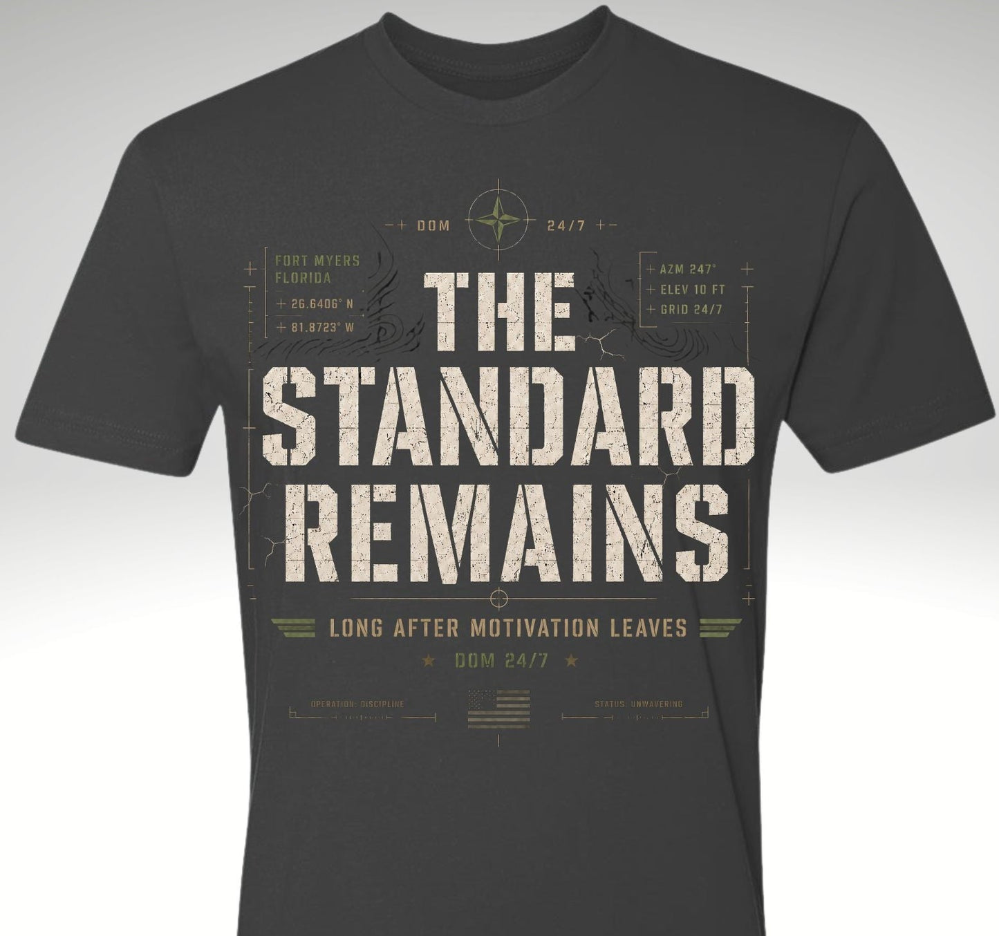 The Standard Remains™ Premium Tee - Discipline Over Motivation 24/7