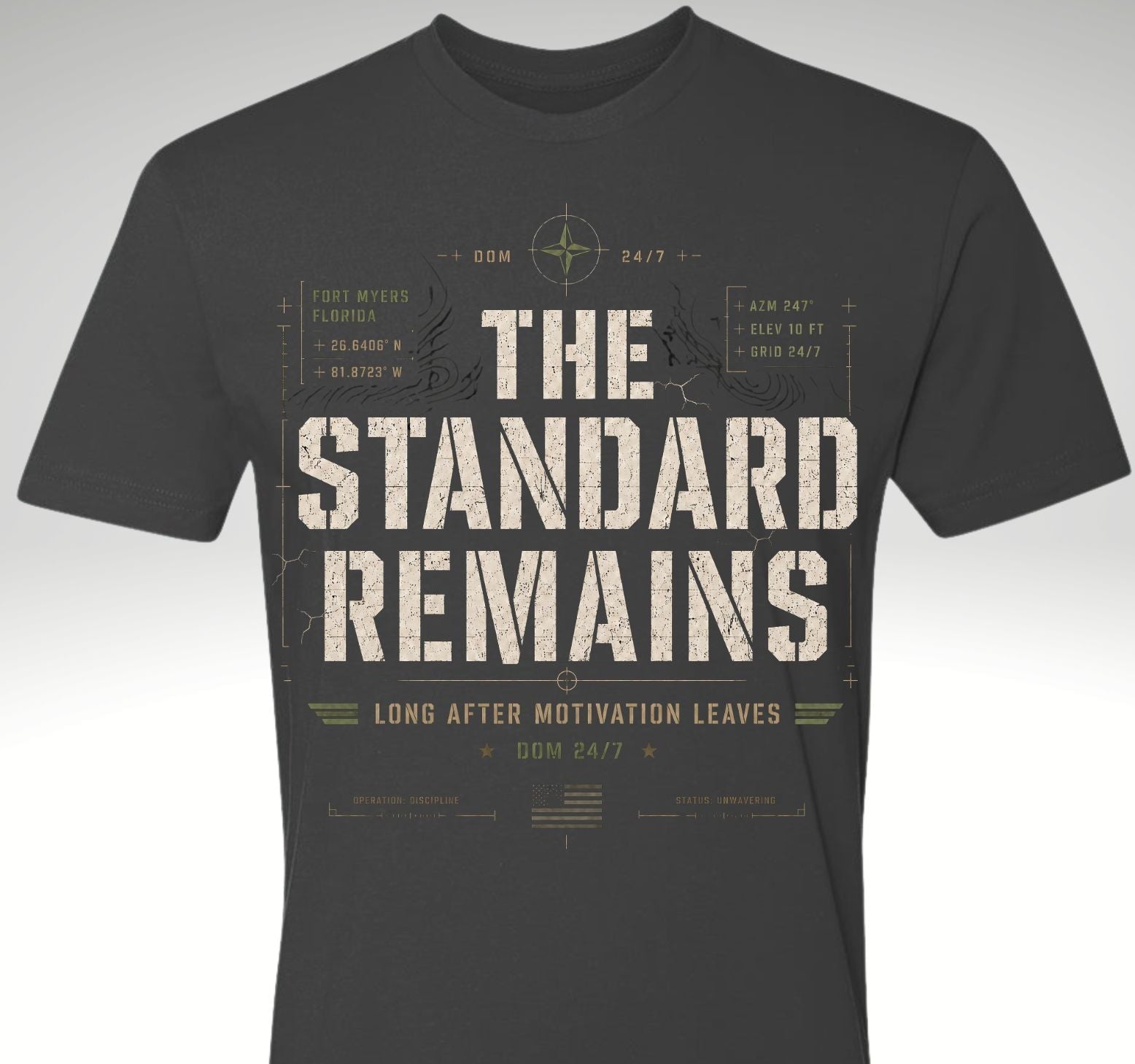 The Standard Remains™ Premium Tee - Discipline Over Motivation 24/7
