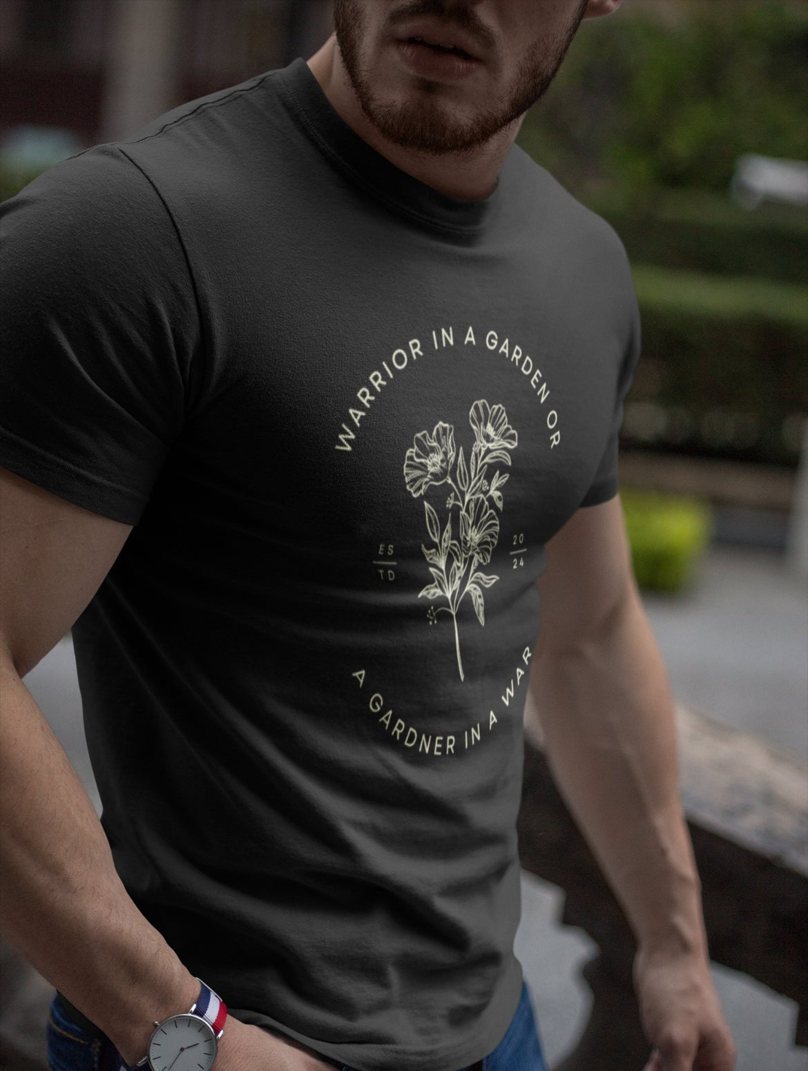 The Warrior in the Garden Soft Cotton T - Shirt - Discipline Over Motivation 24/7