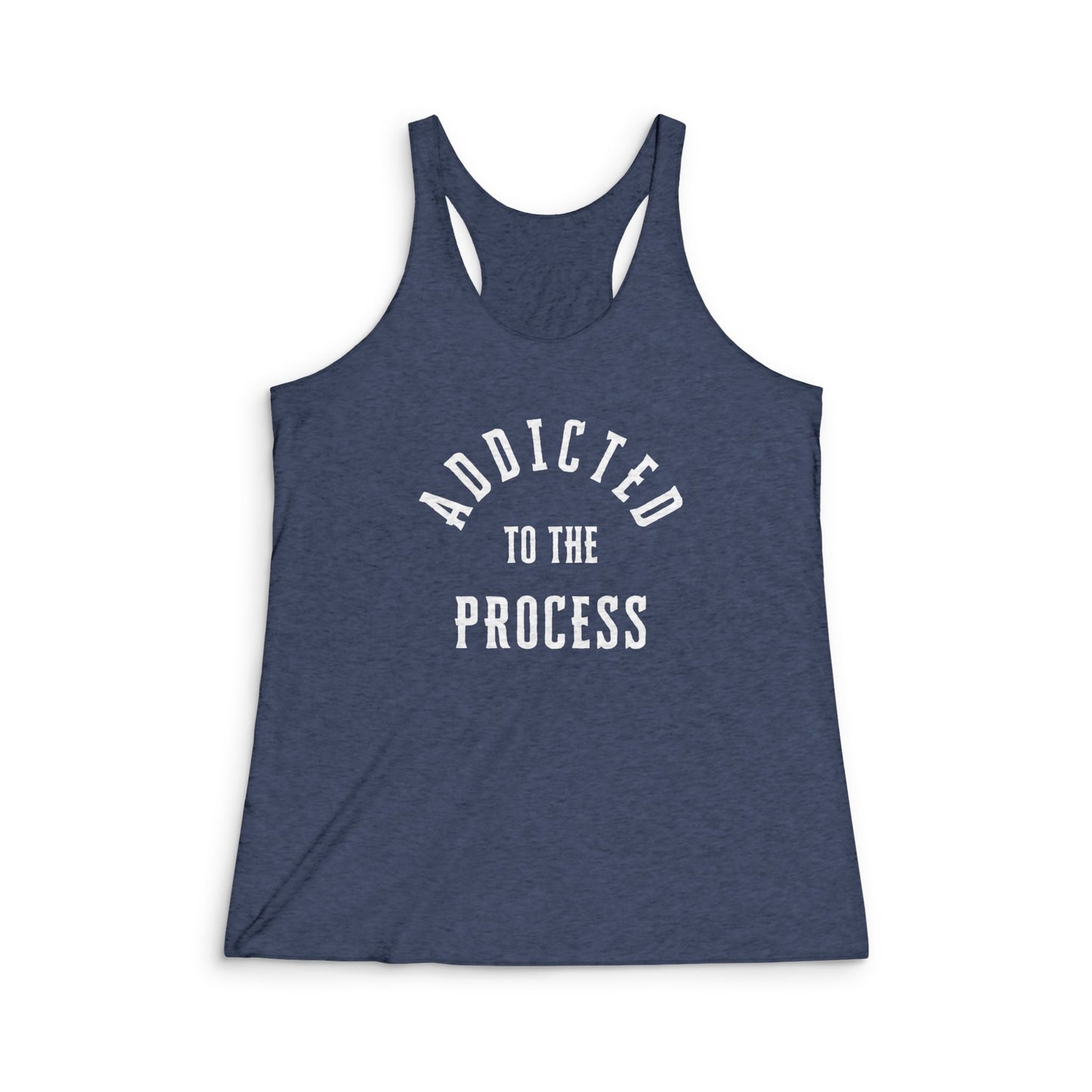 Women's Addicted Tri - Blend Racerback Tank - Discipline Over Motivation 24/7