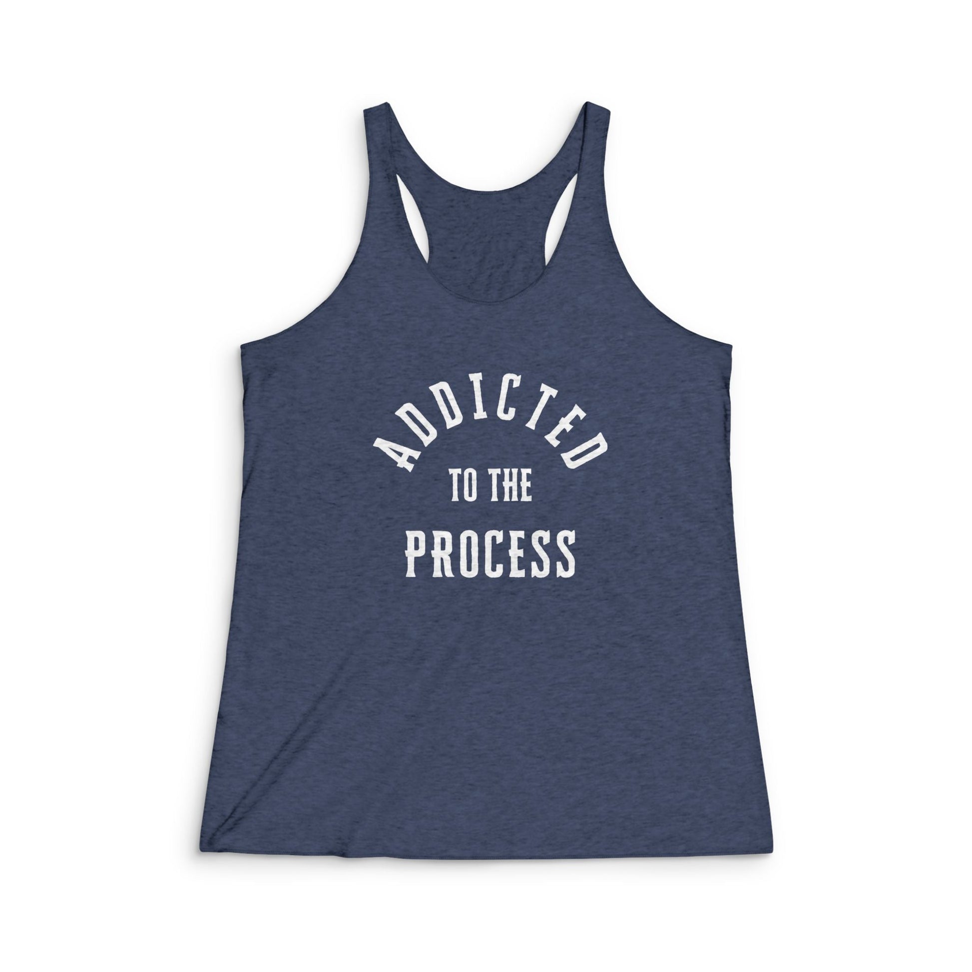 Women's Addicted Tri - Blend Racerback Tank - Discipline Over Motivation 24/7