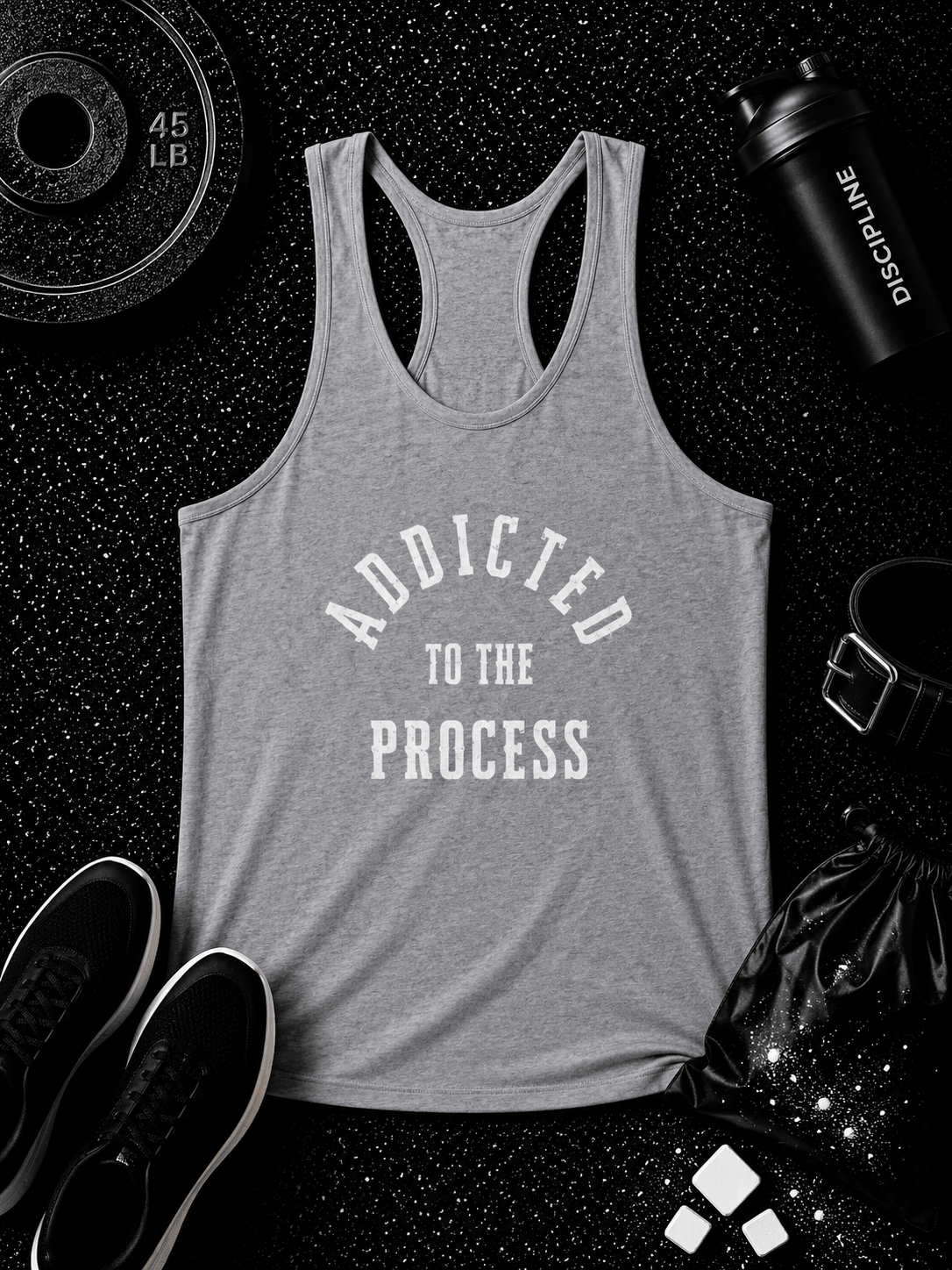 Women's Addicted Tri-Blend Racerback Tank - Discipline Over Motivation 24/7