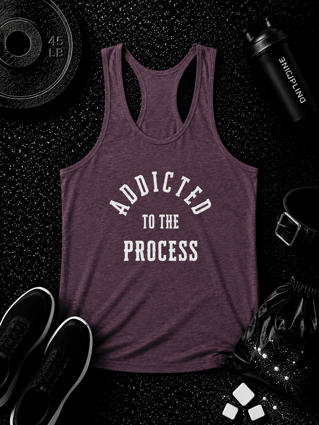 Women's Addicted Tri-Blend Racerback Tank - Discipline Over Motivation 24/7