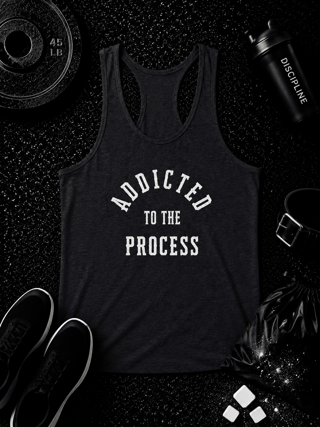 Women's Addicted Tri-Blend Racerback Tank - Discipline Over Motivation 24/7