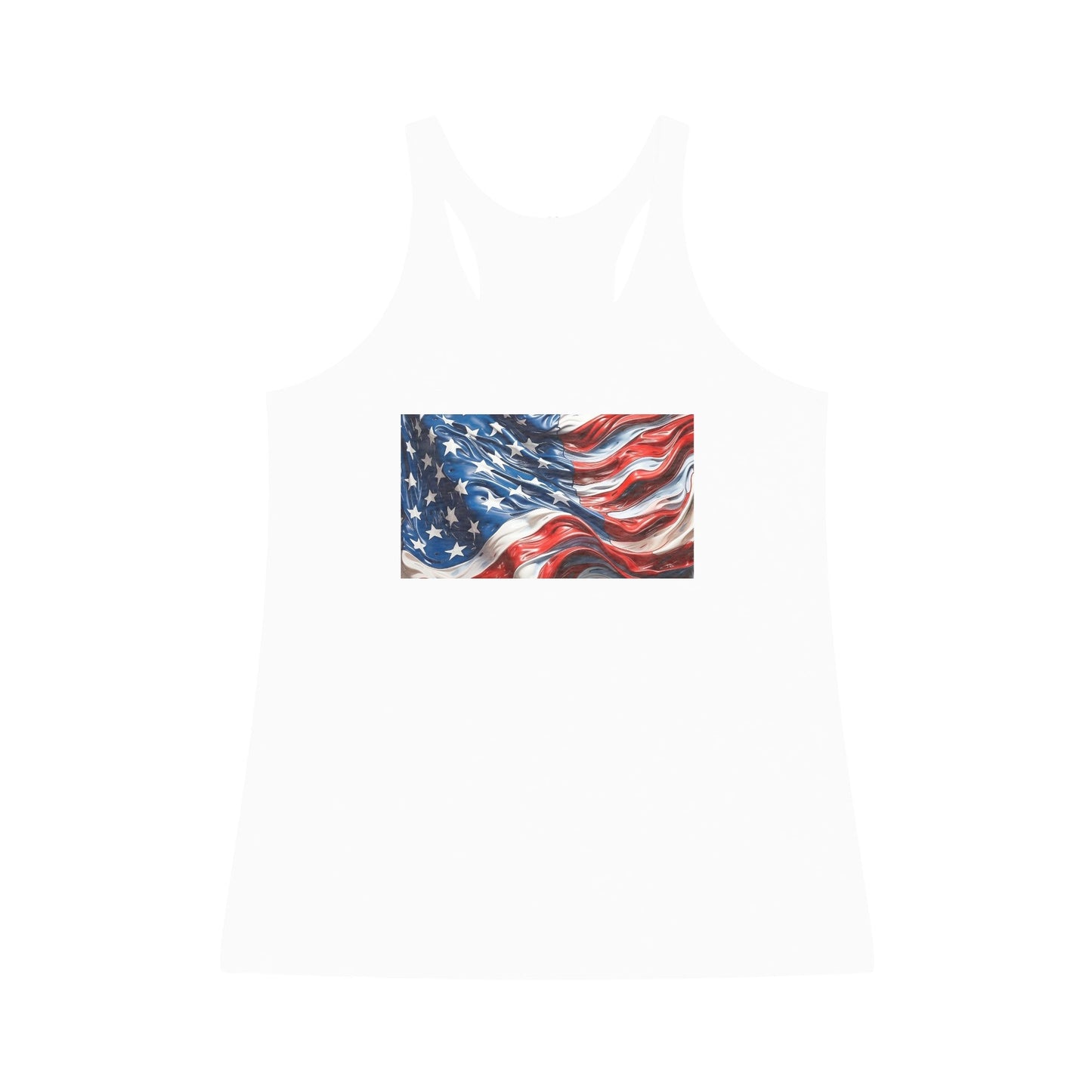 Women's American Flag Tri - Blend Racerback Tank - Discipline Over Motivation 247