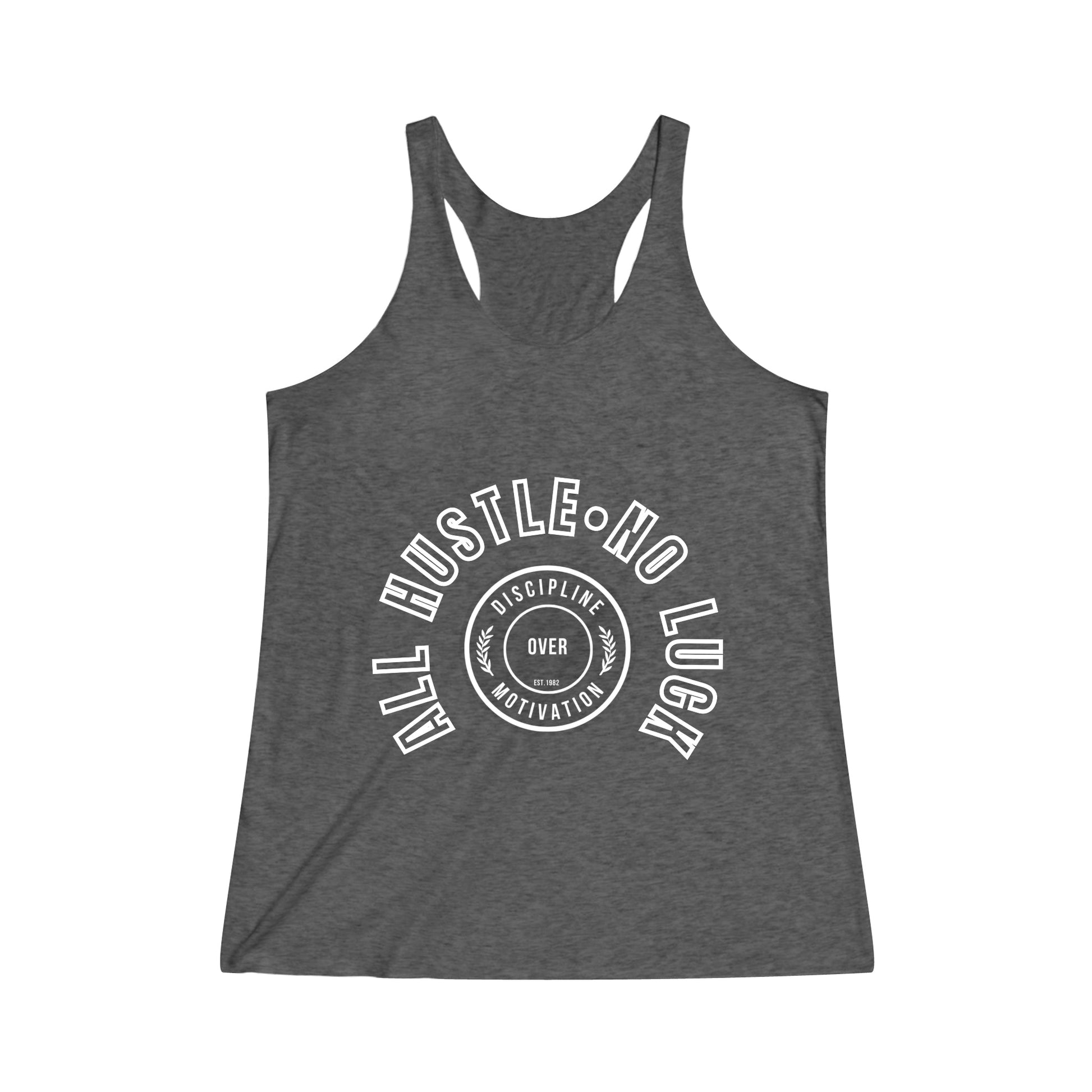 Women's Bo Luck Tri - Blend Racerback Tank - Discipline Over Motivation 247