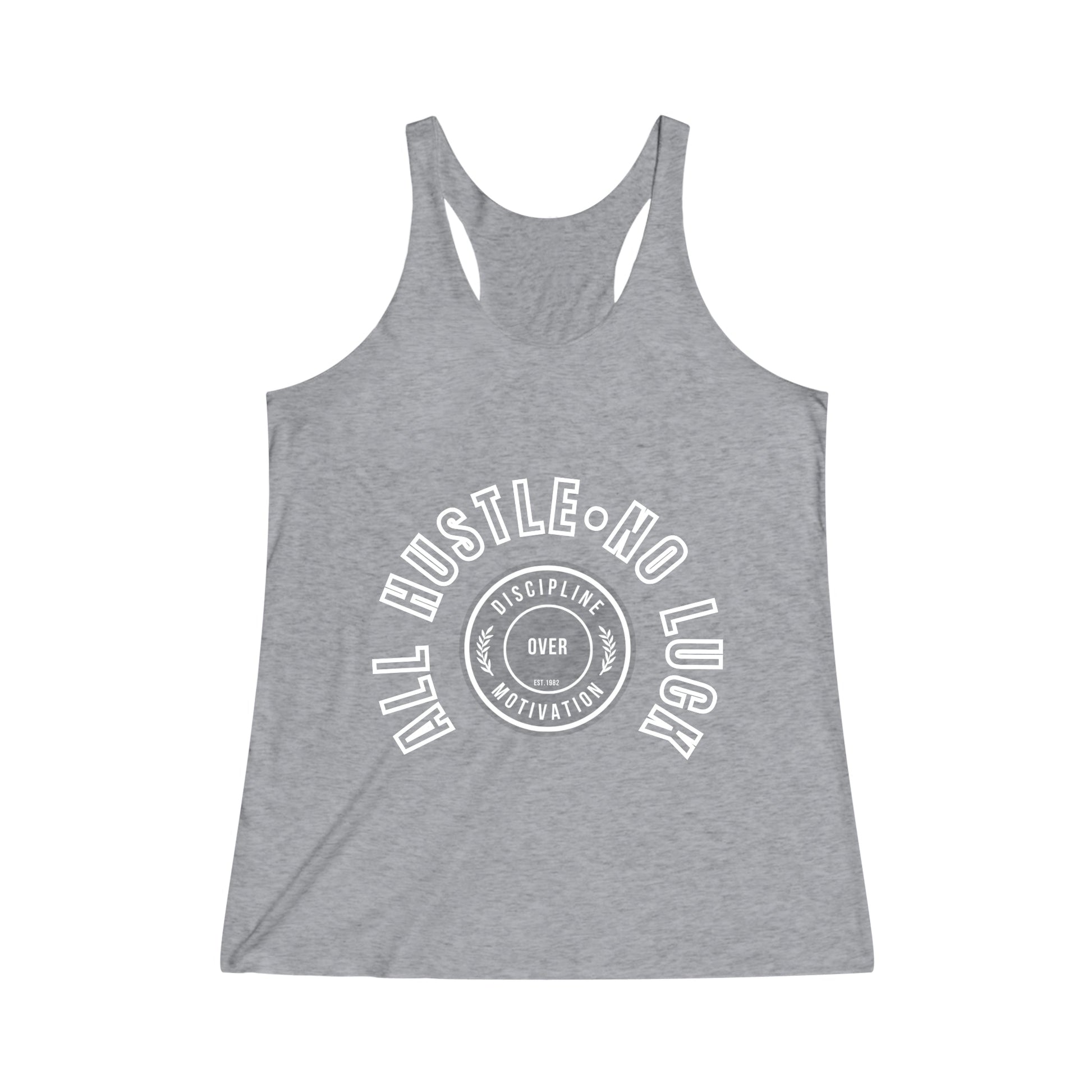 Women's Bo Luck Tri - Blend Racerback Tank - Discipline Over Motivation 247