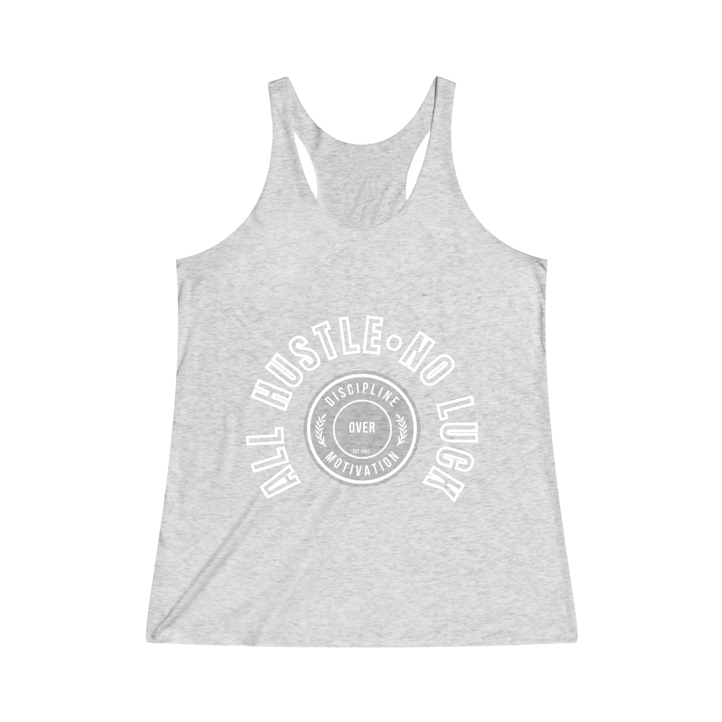 Women's Bo Luck Tri - Blend Racerback Tank - Discipline Over Motivation 247