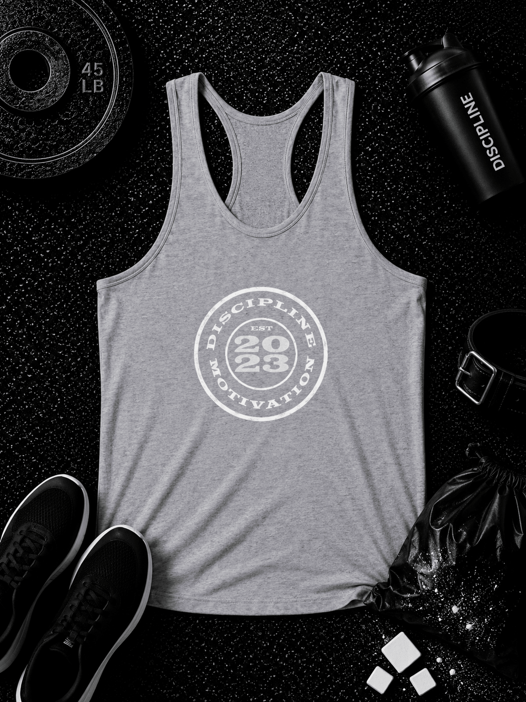 Women's DOM Logo Tri-Blend Racerback Tank - Discipline Over Motivation 24/7