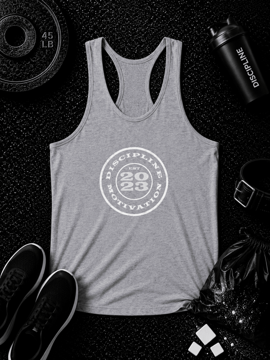 Women's DOM Logo Tri-Blend Racerback Tank - Discipline Over Motivation 24/7