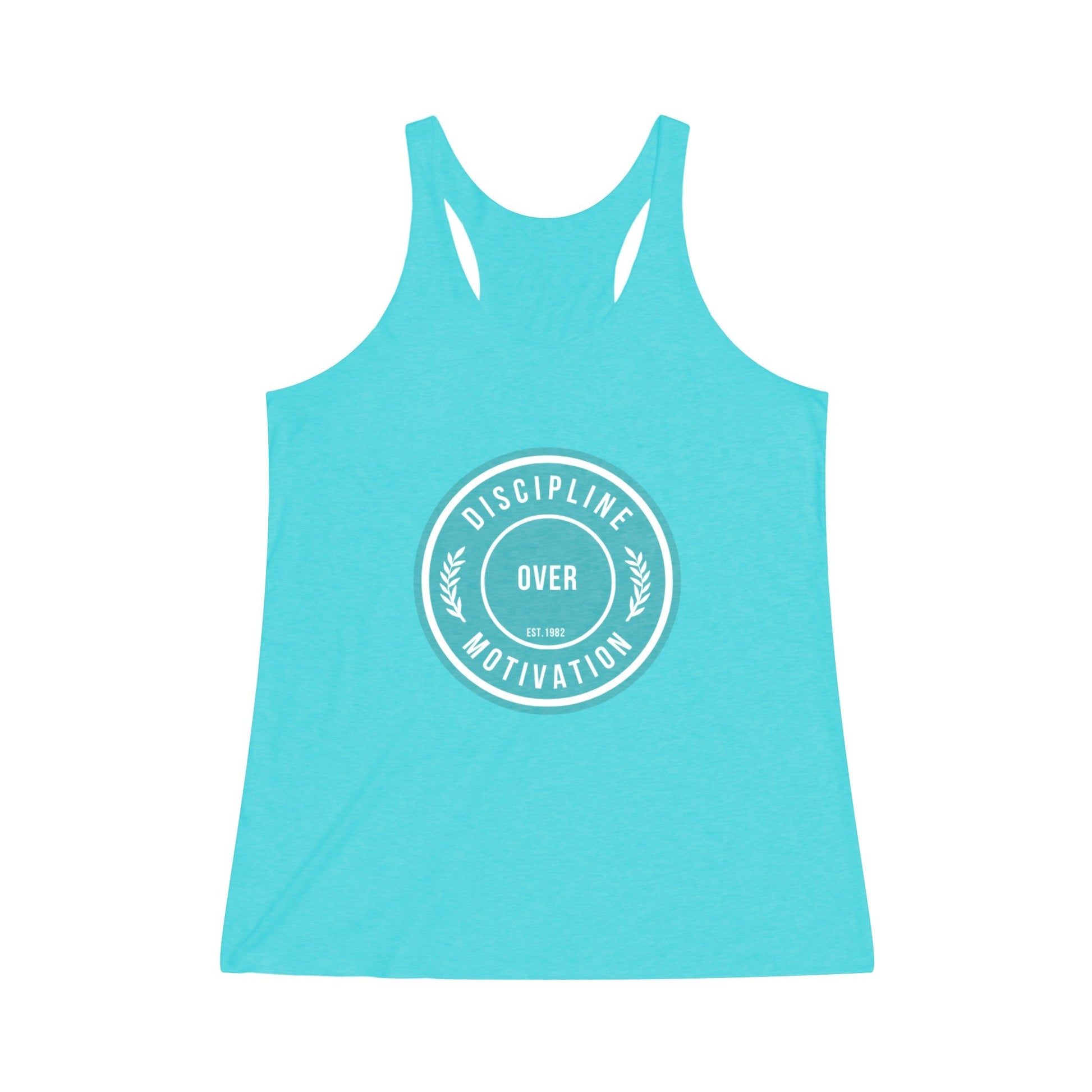 Women's DOM Logo Tri - Blend Racerback Tank - Discipline Over Motivation 247