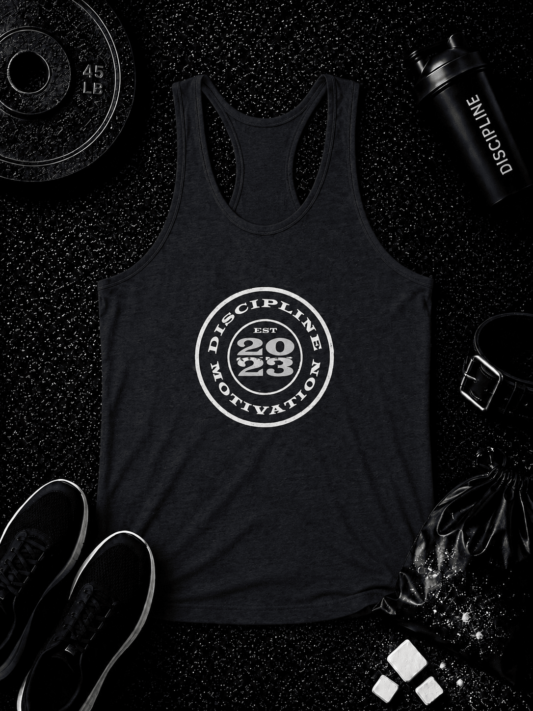 Women's DOM Logo Tri-Blend Racerback Tank - Discipline Over Motivation 24/7