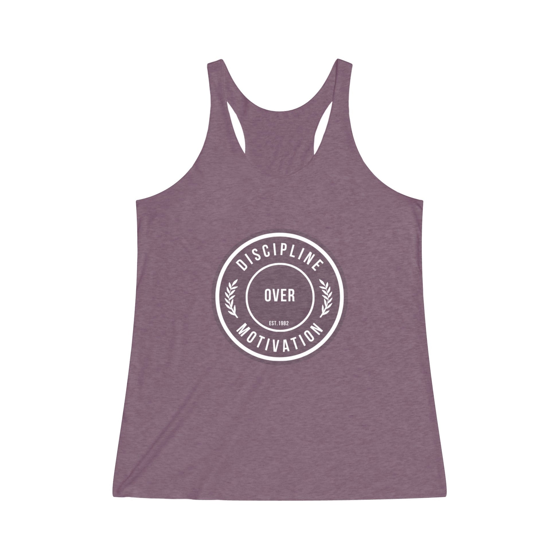 Women's DOM Logo Tri - Blend Racerback Tank - Discipline Over Motivation 247