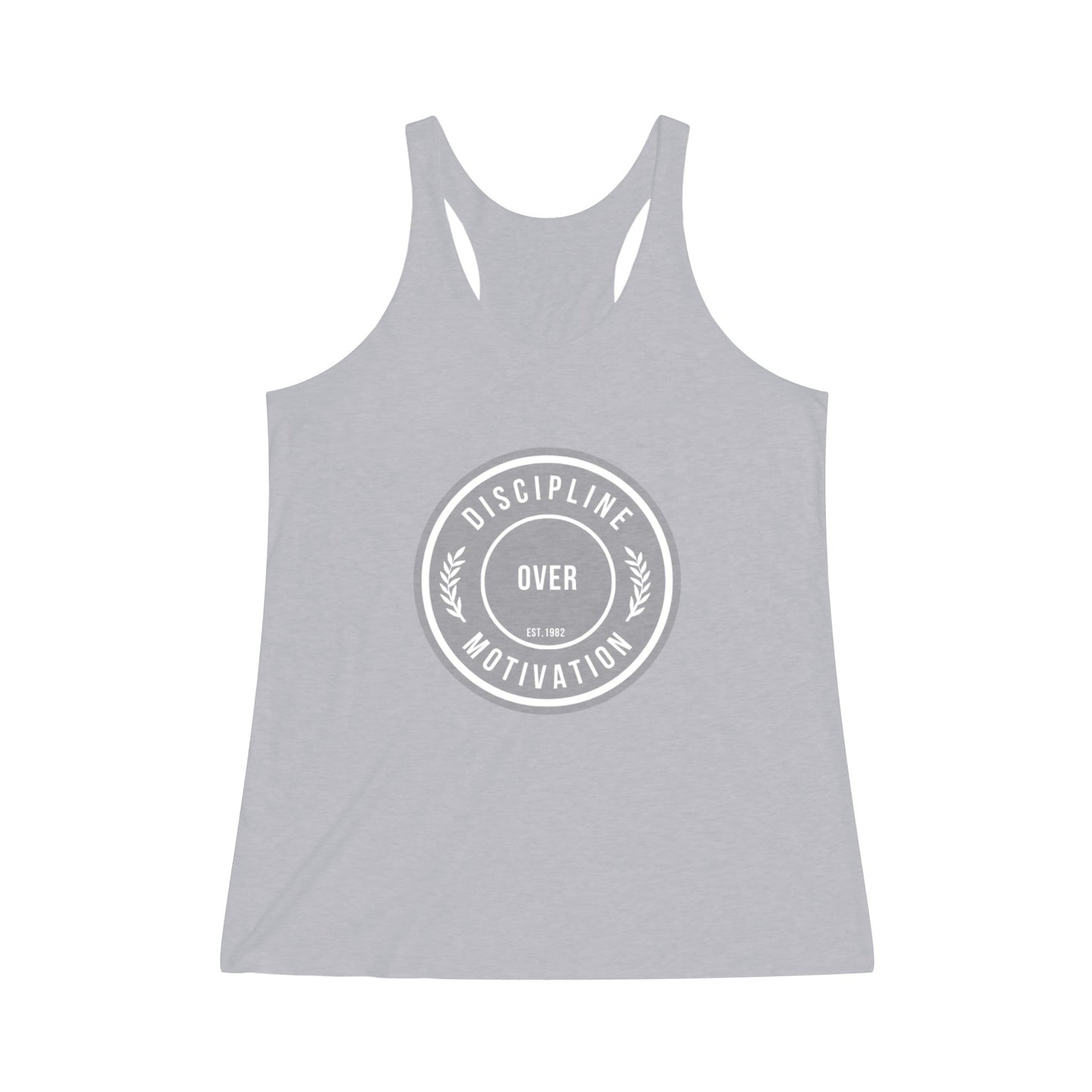 Women's DOM Logo Tri - Blend Racerback Tank - Discipline Over Motivation 247