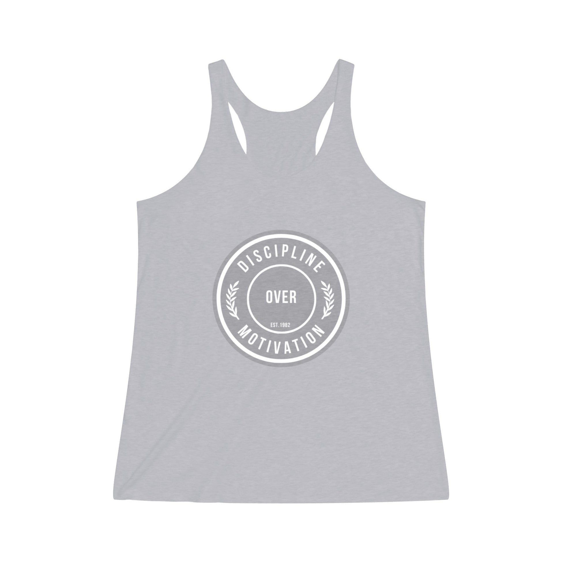 Women's DOM Logo Tri - Blend Racerback Tank - Discipline Over Motivation 247