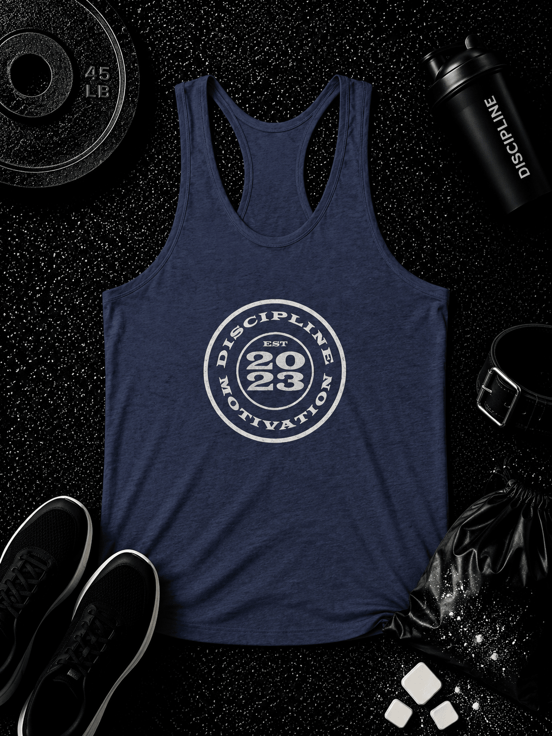 Women's DOM Logo Tri-Blend Racerback Tank - Discipline Over Motivation 24/7