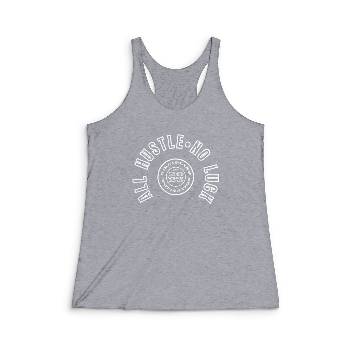 Women's No Luck Tri - Blend Racerback Tank - Discipline Over Motivation 24/7