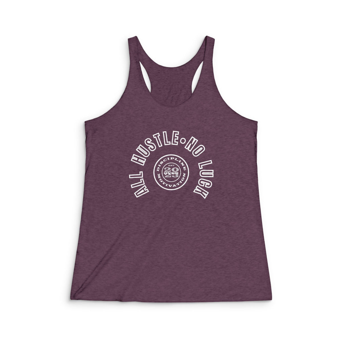 Women's No Luck Tri - Blend Racerback Tank - Discipline Over Motivation 24/7