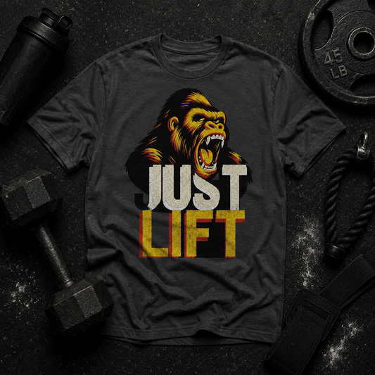 Yellow Just Lift Tee - Discipline Over Motivation 24/7