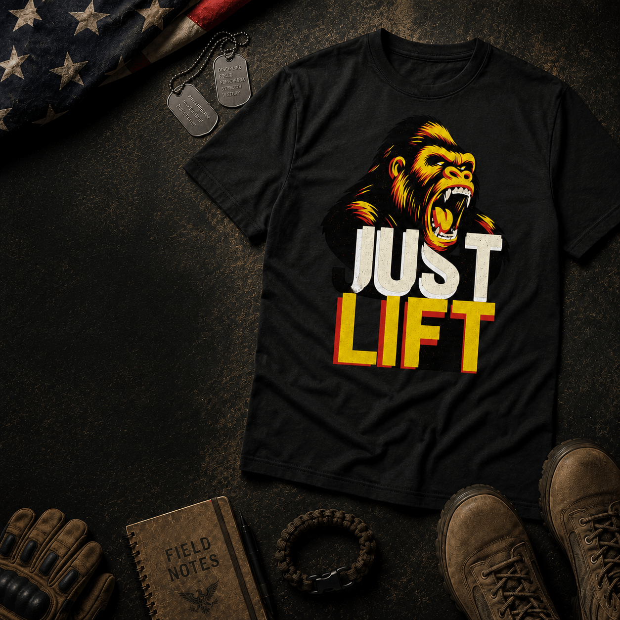 Yellow Just Lift Tee - Discipline Over Motivation 24/7