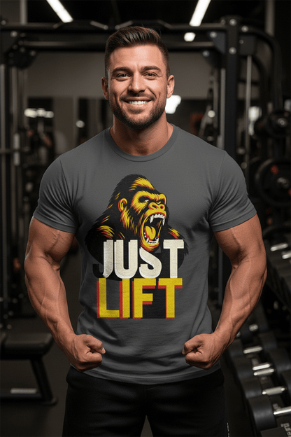 Yellow Just Lift Tee - Discipline Over Motivation 24/7