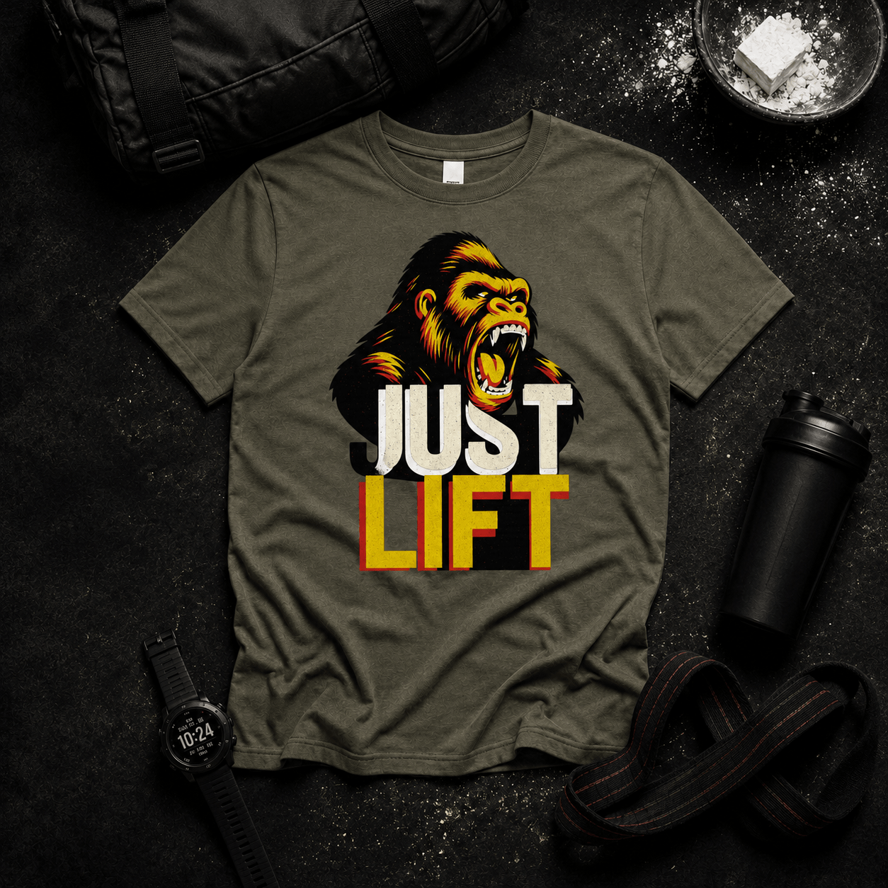 Yellow Just Lift Tee - Discipline Over Motivation 24/7