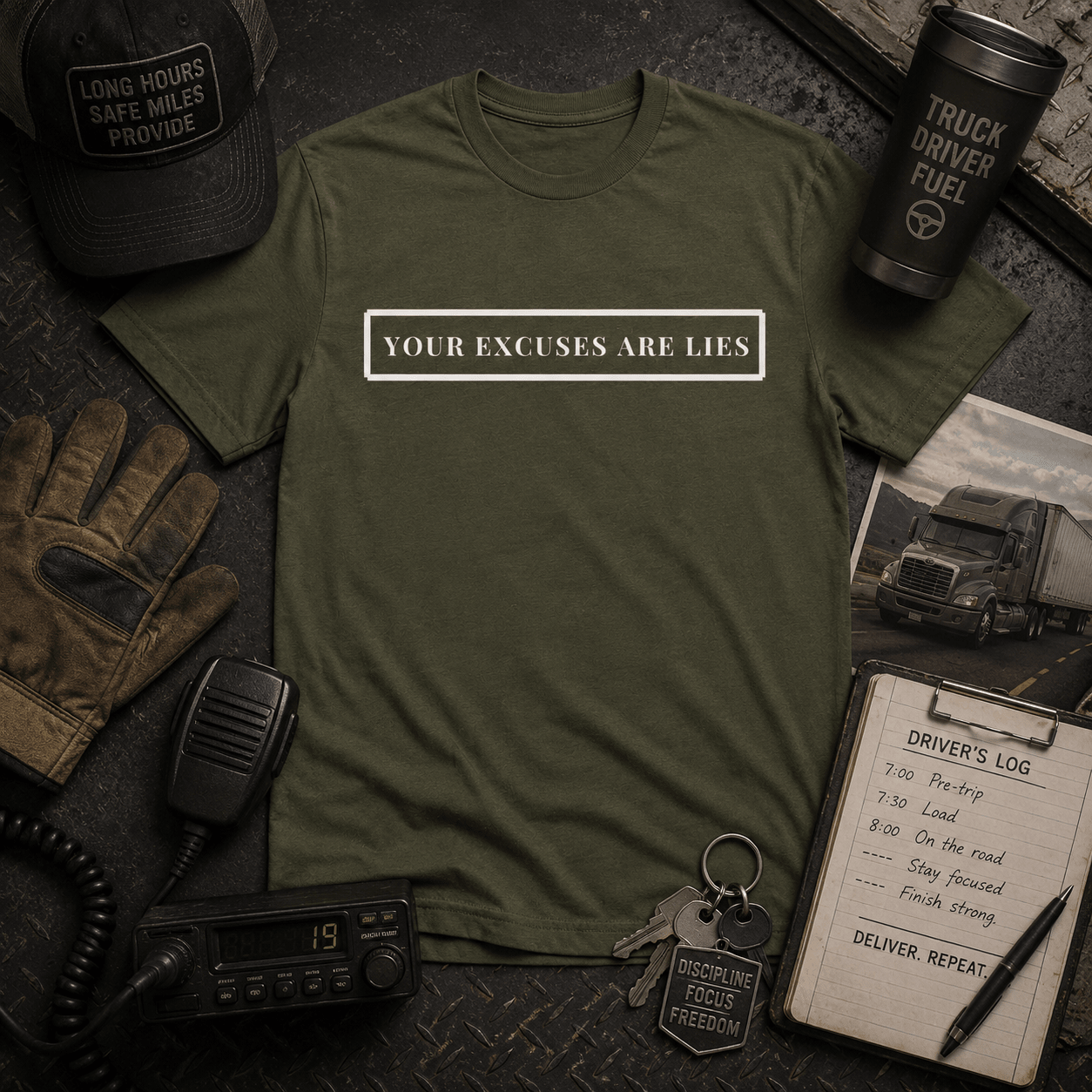 Your Excuses Are Lies Tee - Discipline Over Motivation 24/7