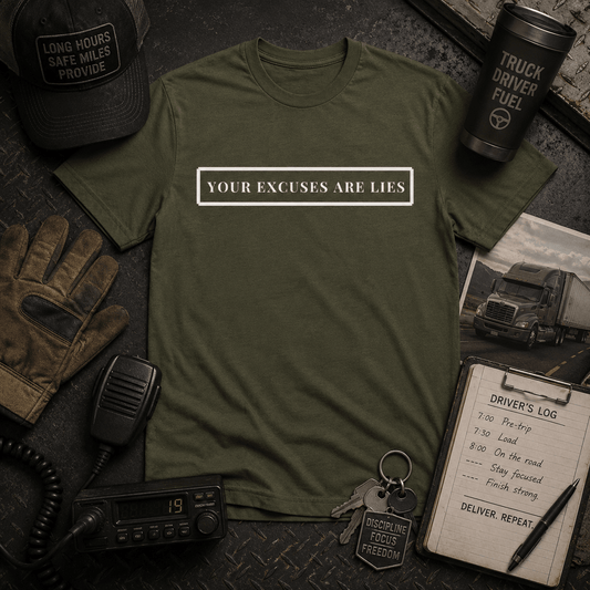 Your Excuses Are Lies Tee - Discipline Over Motivation 24/7